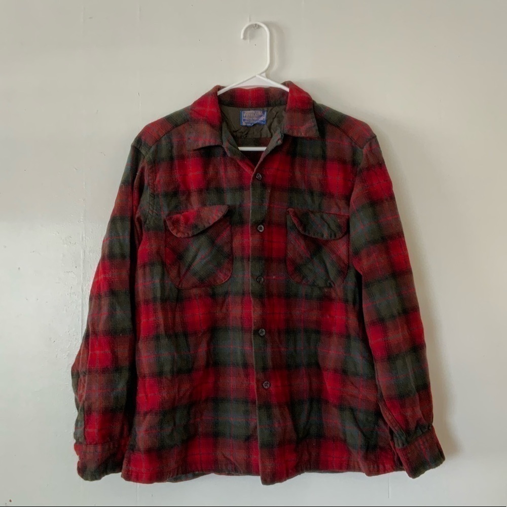 𝅺VINTAGE Pendleton Plaid Wool Button Up Shirt or Shacket
